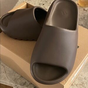 Yeezy Slide Sandals in Dark Brown